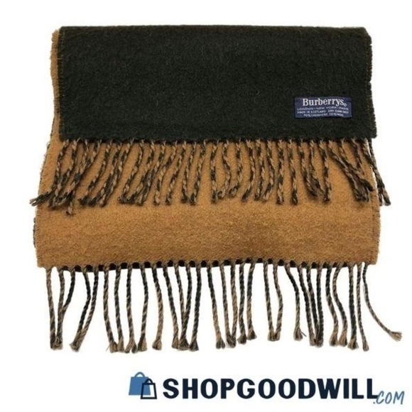 Burberry Ladies Reversible Green and Tan Cashmere/Wool Scarf One Size - Picture 4 of 6